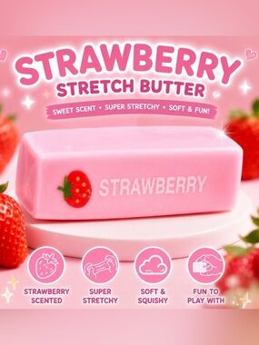 Pink Strawberry Scented Squishy Butter Stress Relief